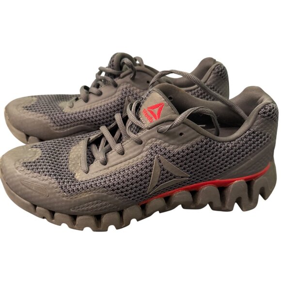 Reebok Other - Reebok ZigTech Mens Athletic Shoes Gray/Red Size 7.5 Lace-Up Mesh Running Sneake